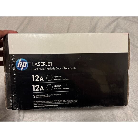 New Sealed, Genuine OEM, HP 12A, Q2612D, Dual-Pack, Standard-Yield, Black Toner - Picture 2 of 5